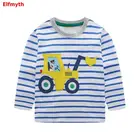 2019 футболка для мальчиков футболка с изображением автомобиля для детей футболка трактор Осенние Топы в полоску детская одежда Koszulka козюльки Meskie футболка для маленьких детей