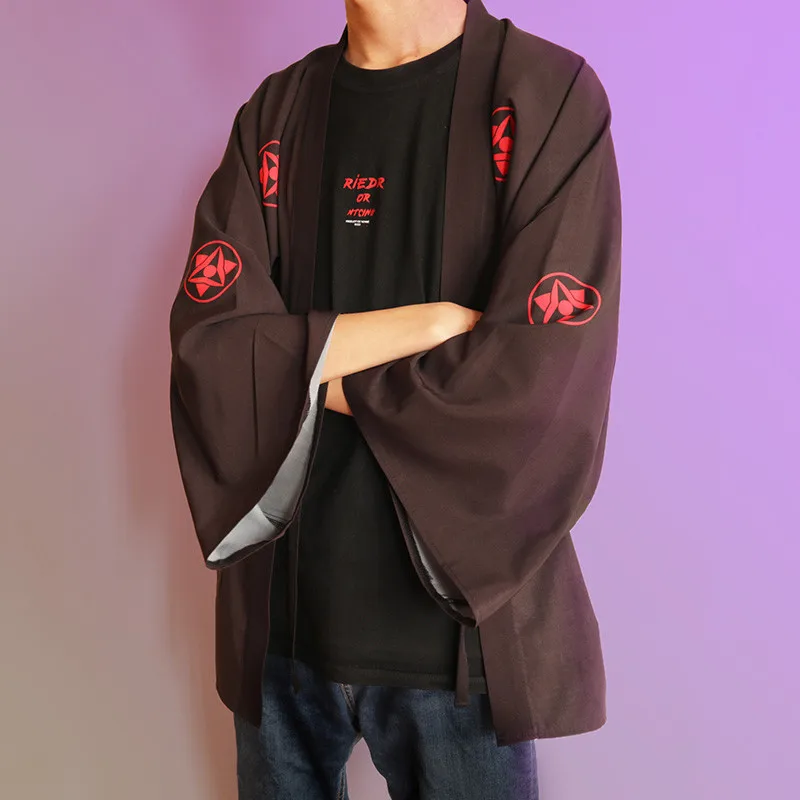 Кимоно Наруто Akatsuki Косплей костюмы ootuki Hagoromo пальто Uchiha Sasuke Солнцезащитная одежда