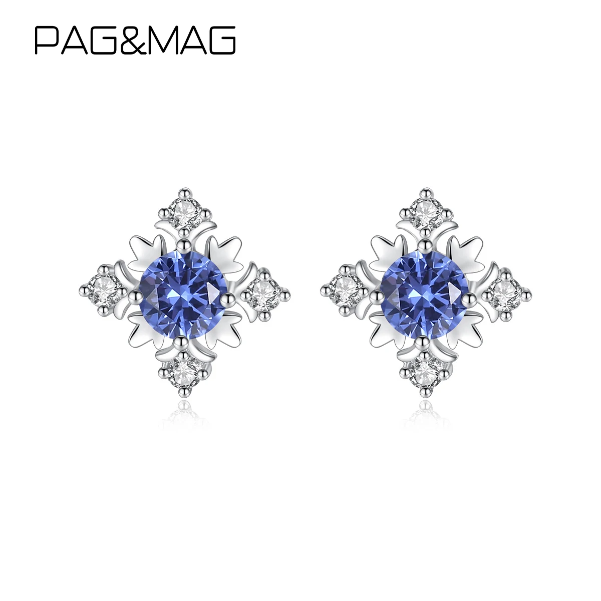 

Женские серьги-гвоздики из стерлингового серебра 925 пробы PAG & MAG Creat Sapphire, ювелирные изделия Brincos Para As Mulheres