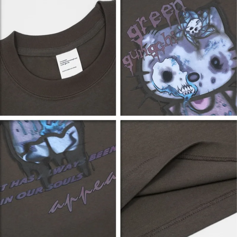 

Fernan Skeleton Gothic Tops Emo Anime T-shirt Oversized Streetwear Harajuku Fairy Grunge Graphic Tee Helloween Egirl Alt Clothes