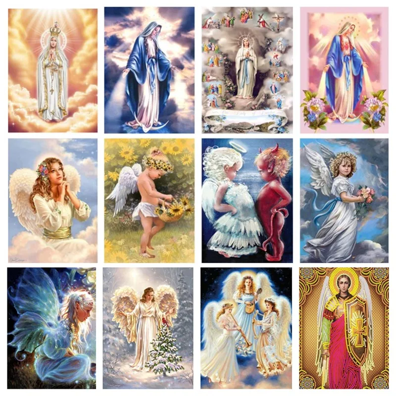 Алмазная 5D картина сделай сам вышивка Богородицы крестиком полная выкладка