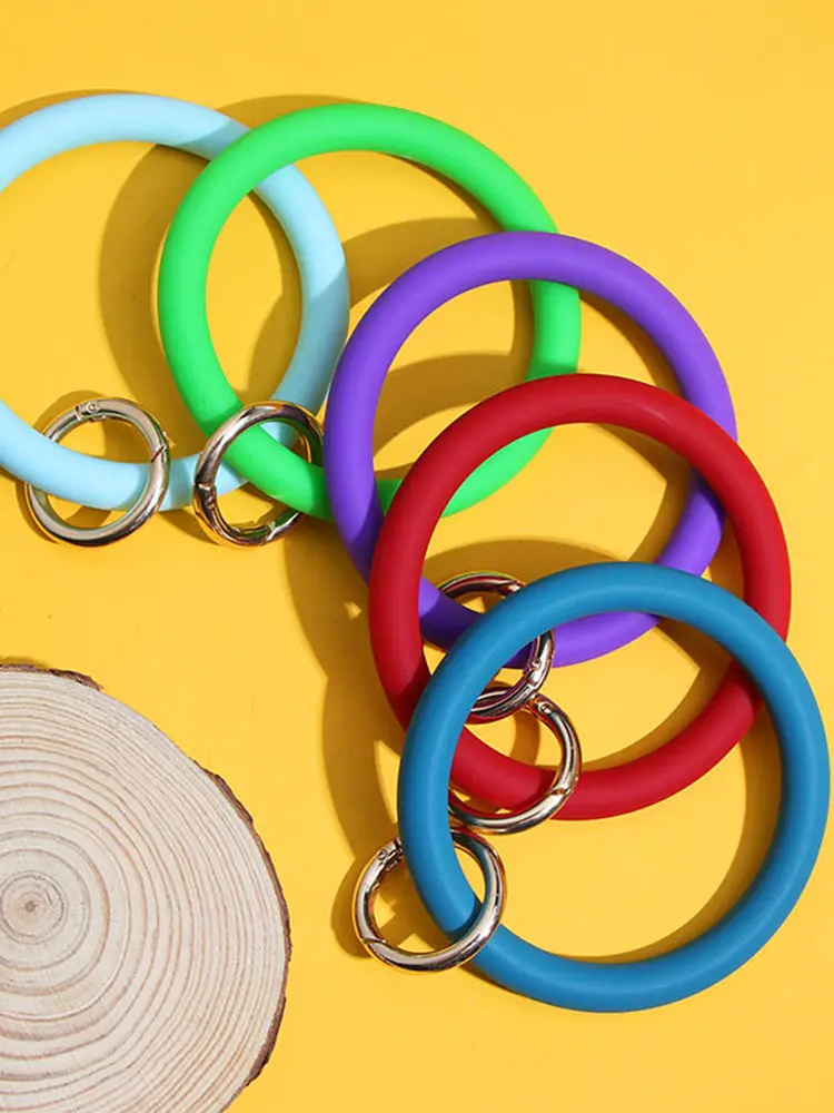 JJFOUCS 16 цветов силиконовый брелок Круглый браслет застежка ремешок для запястья
