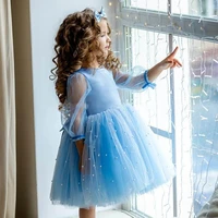 hot sale blue pearls aline toddler flower girl dresses puff sleeves princess communion birthday pageant robe de demoiselle