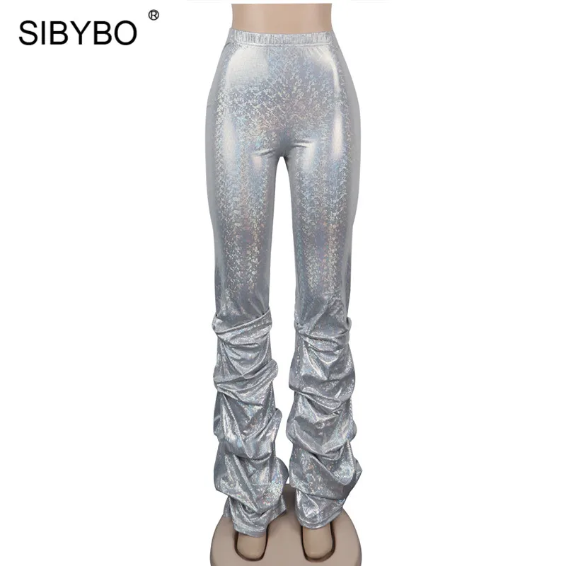 SIBYBO/разноцветные брюки с высокой талией и принтом в горошек; женские плиссированные ботинки; повседневные осенние женские брюки; уличная одежда в стиле хип-хоп; женские брюки - Цвет: As Shown