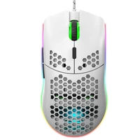 highend lightweight usb wired gaming mouse rgb mice 6400 dpi honeycomb hollow for computer laptop white black macro programming