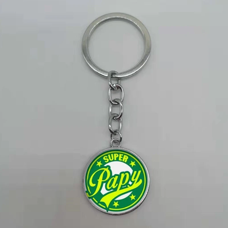 Новинка 2020 брелок с узором Super Mami круглый стеклянный кулон выпуклый