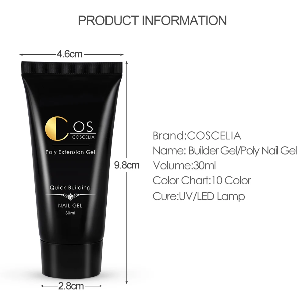 COSCELIA 6 шт./компл. набор гель лака для наращивания из полигеля ногтей УФ