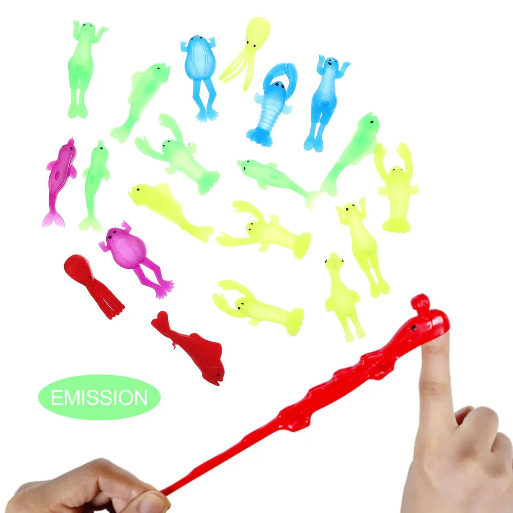 

20pcs Stretchy Flying Prank Props Finger Flying Marine Animals Random Pattern