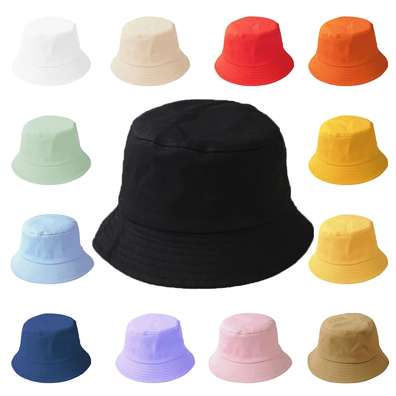 

2020 Solid Bucket Hat Women/men Panama Hat for Child Cotton Casual Fisherman's Hats Outdoor Sunscreen Fishing Hip Hop Sun Caps
