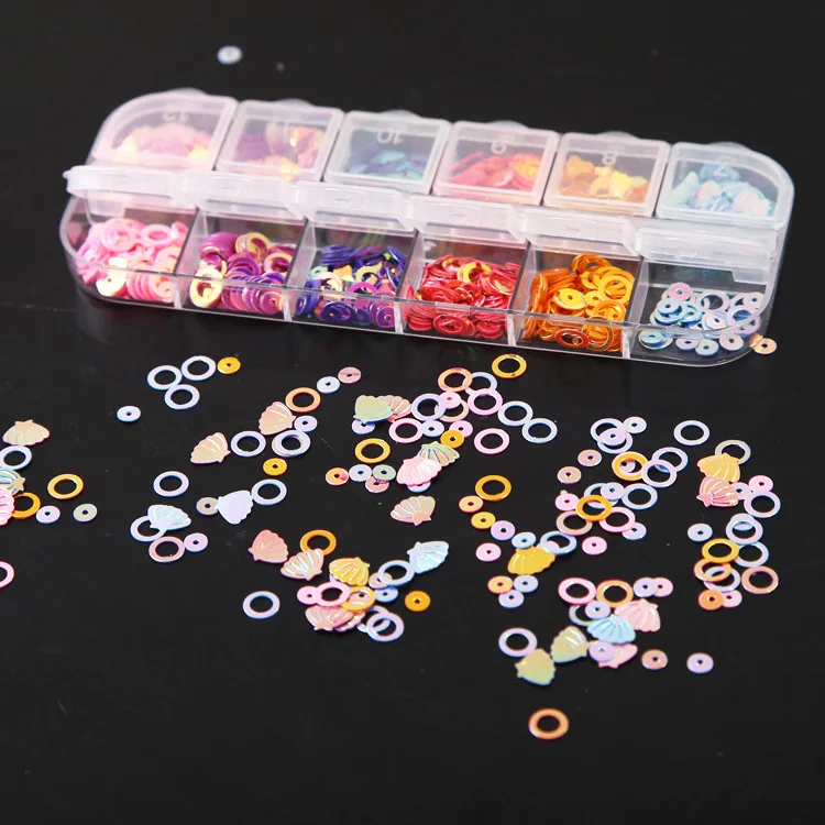 

12 сетки/комплект с принтом кленовых листьев красочные украшения Дизайн ногтей 3D блестки акриловые блестки для ногтей Украшение нарезать ак...