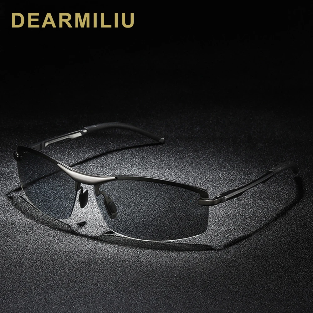 Мужские фотохромные солнцезащитные очки DEARMILIU Полуободковые поляризационные