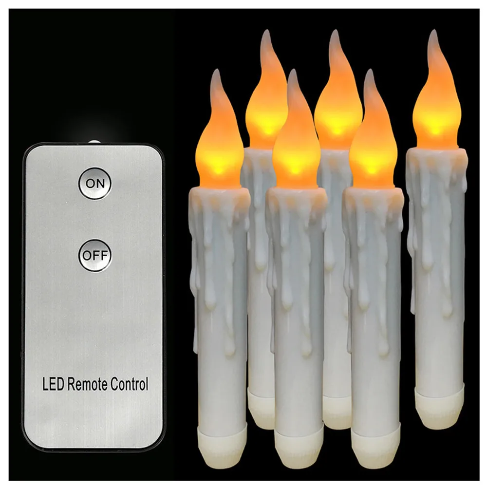 12 шт. беспламенные конусные свечи Led на батарейках мерцающие свечи для Гарри Поттера вечерние рождественские украшения