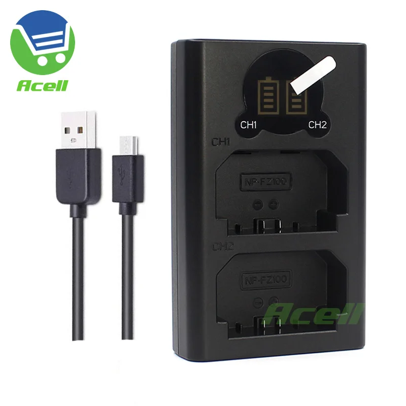NP FZ100 ЖК дисплей двойной Батарея Зарядное устройство для SONY ILCE 7SM3 9 7RM3 Альфа 7R