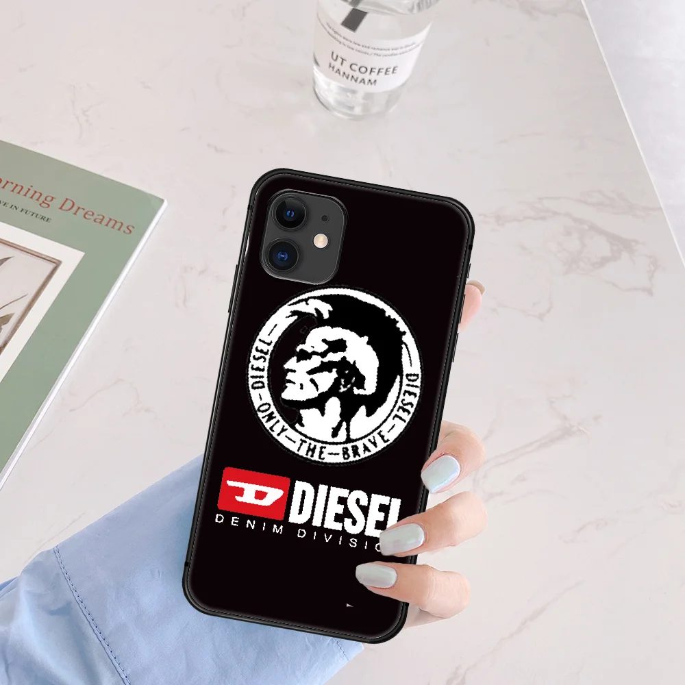 

Luxury DIESEL Fashion Brand Phone Case For Iphone 5 5S SE 2020 6 6S 7 8 Plus 11 12 Mini X XS XR Pro Max black Bumper Silicone