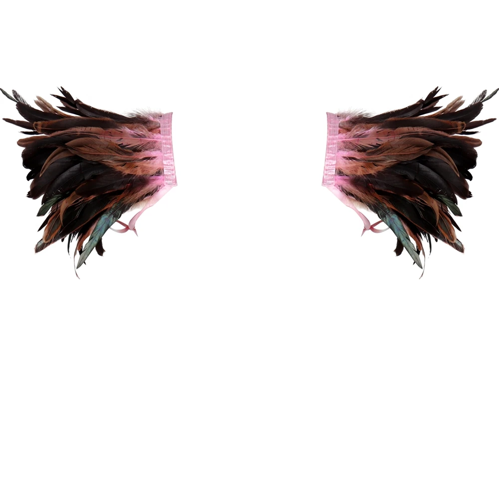 

Multicolor Shoulder Wings Feathers Carnival Costume Accessories Halloween Rave Harness Fashion Garter Belt Sexy Ladies