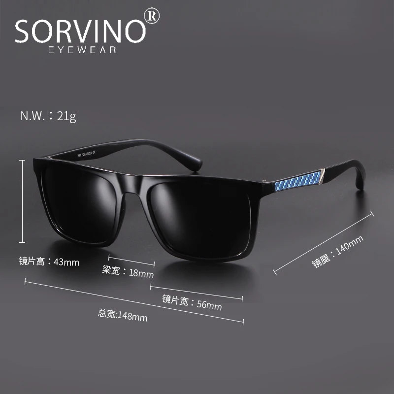Мужские и женские Винтажные Солнцезащитные очки SORVINO поляризационные Квадратные