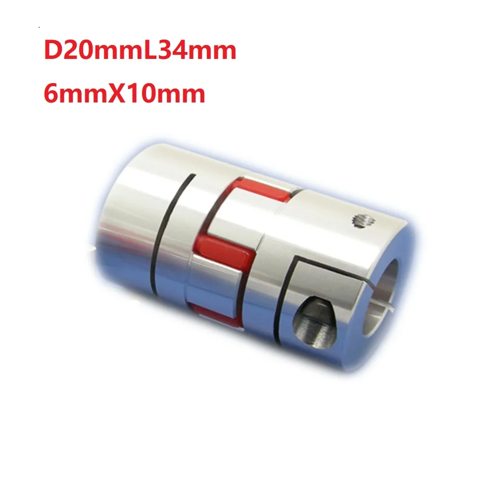 

1pcs 6x10 D20L34 6mm to 10mm Aluminium Shaft Plum Coupling Motor Connector Flexible shaft CNC Parts