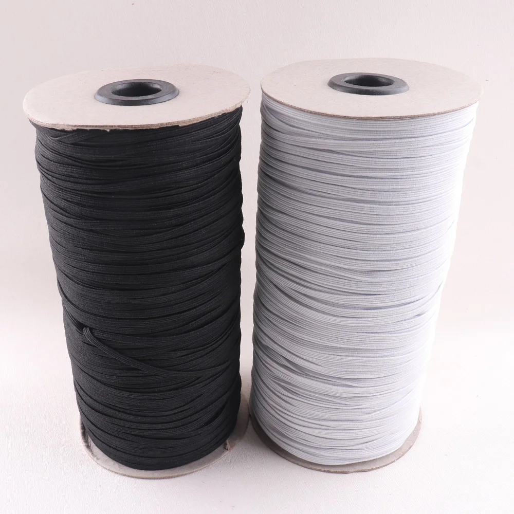 Эластичная лента для шитья черный и белый шнур из спандекса Резиновая отделки