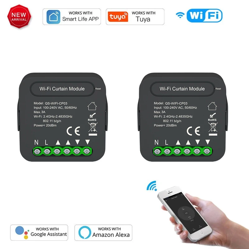 

Умный модуль для штор и жалюзи с поддержкой Wi-Fi