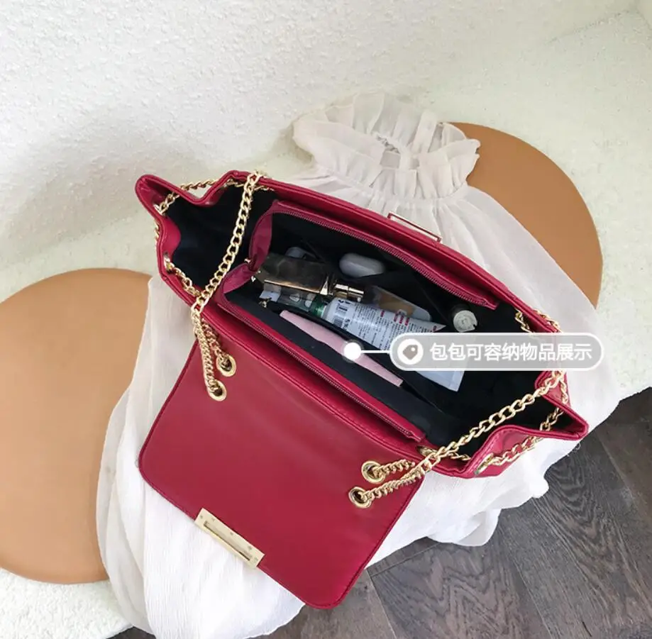 

Elegant Female Big Tote bag 2019 Fashion New High Quality PU Leather Women's Designer Handbag Lock Chain Shoulder Messenger Bag