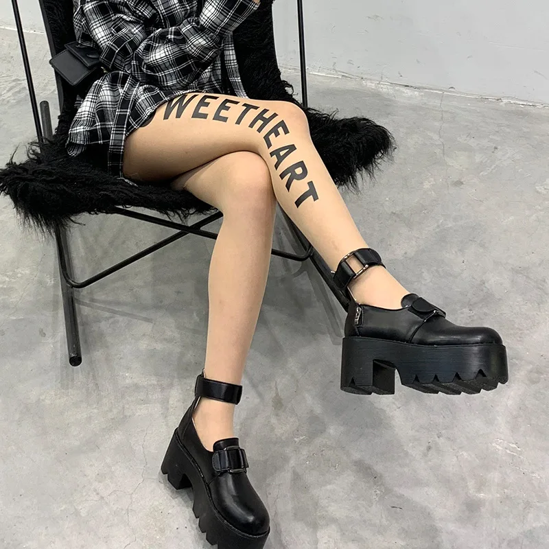 Весенне-летние колготки с английскими надписями прозрачные логотипом модные