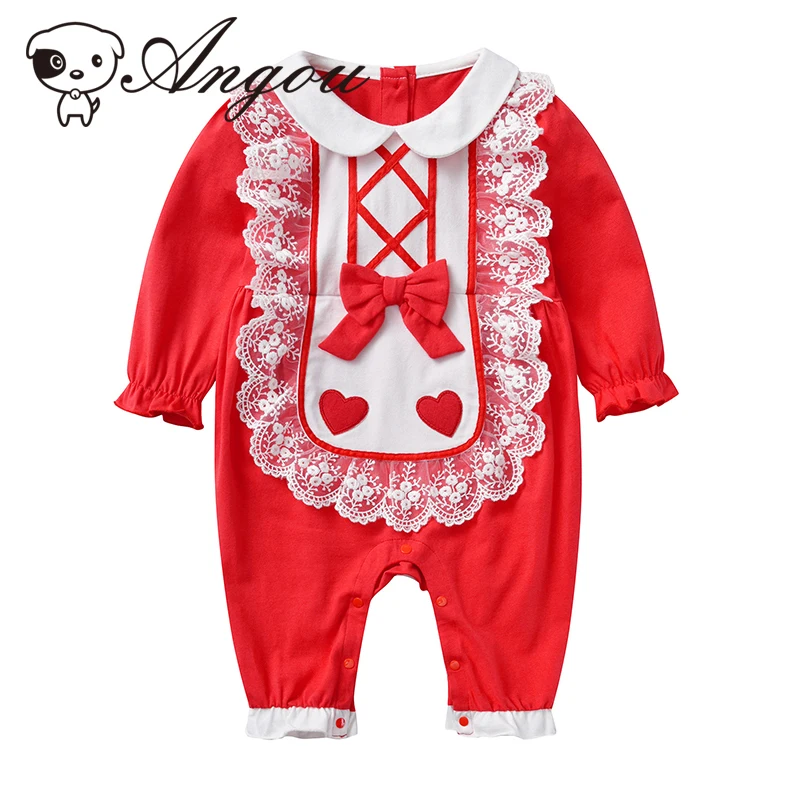 

Детский хлопковый комбинезон с длинным рукавом и бантом