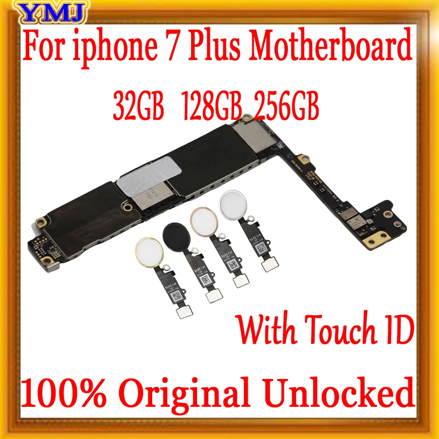 

For iphone 7 Plus 5.5inch Motherboard With/No Touch ID Mainboard, No ID Account logic board 100% tested good working Support 4G