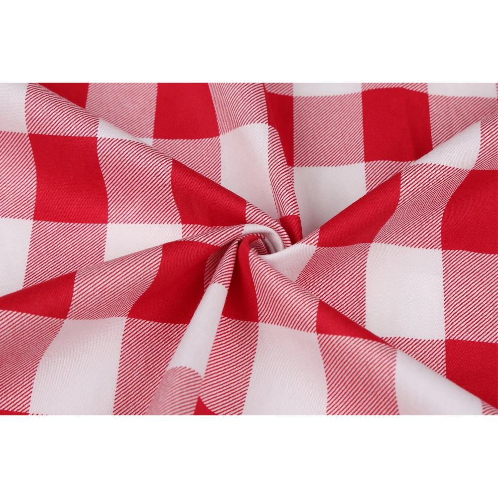 Юбка женская плиссированная средней длины хлопковая в клетку с высокой талией