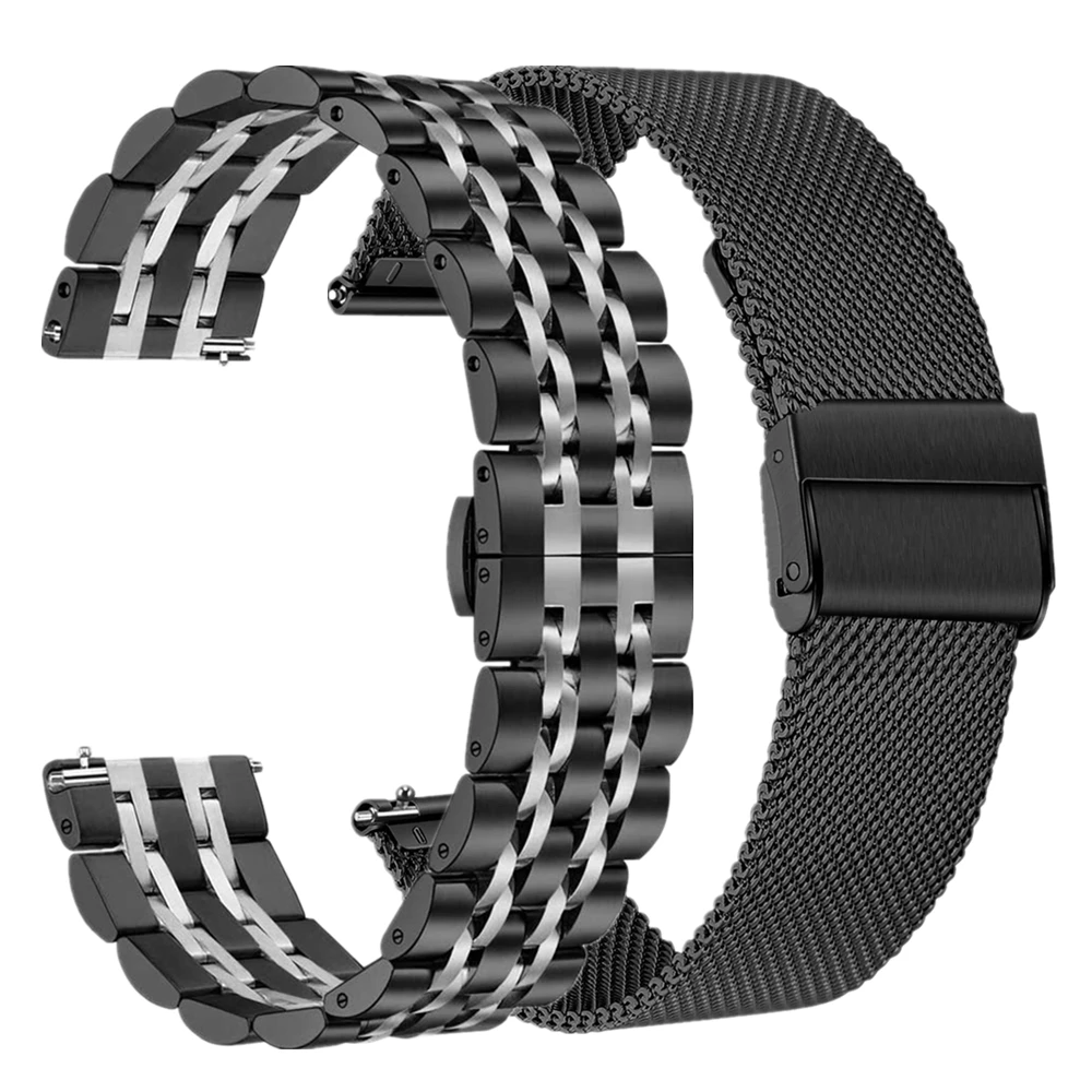 

Galaxy Watch 46mm Strap for Samsung Gear S3 Classic/Frontie Smartwatch Band 2 Pack Solid Metal Straps Active2 40mm 44mm Bracelet