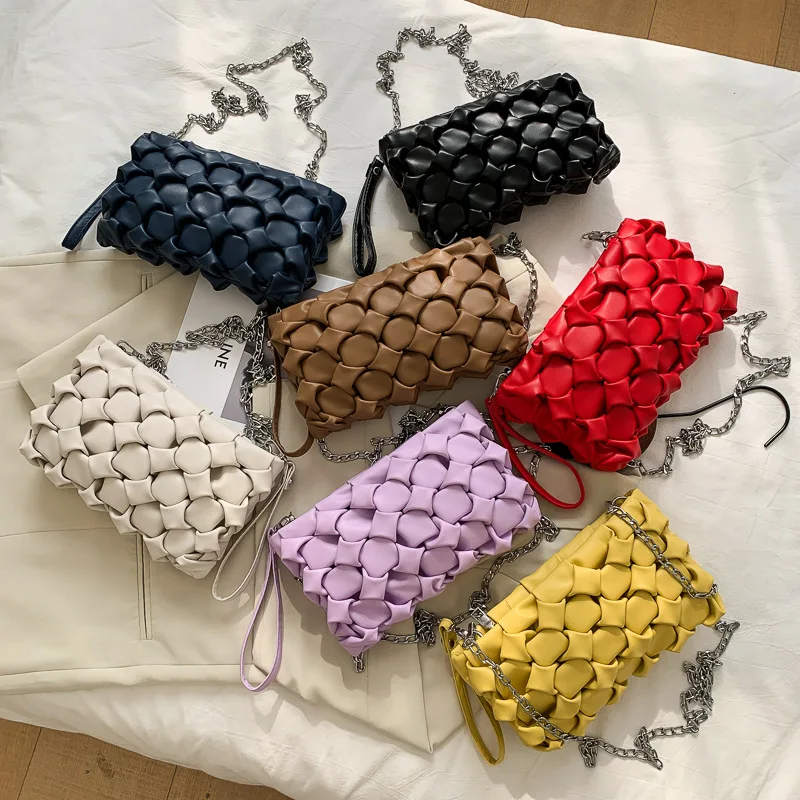 

Women Purses and Handbags Luxury Clutches Shoulder Bags For Women 2020 Designer Bag Leather Crossbody Bag Metal Chain