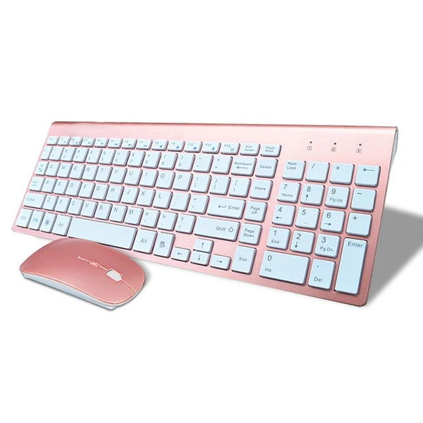 

Smooth Body 2.4GHz Wireless Keyboard and Mouse Combo 102 Keys Low-noise Wireless Keyboard Mouse for Mac Pc WindowsXP/7/10 Tv Box