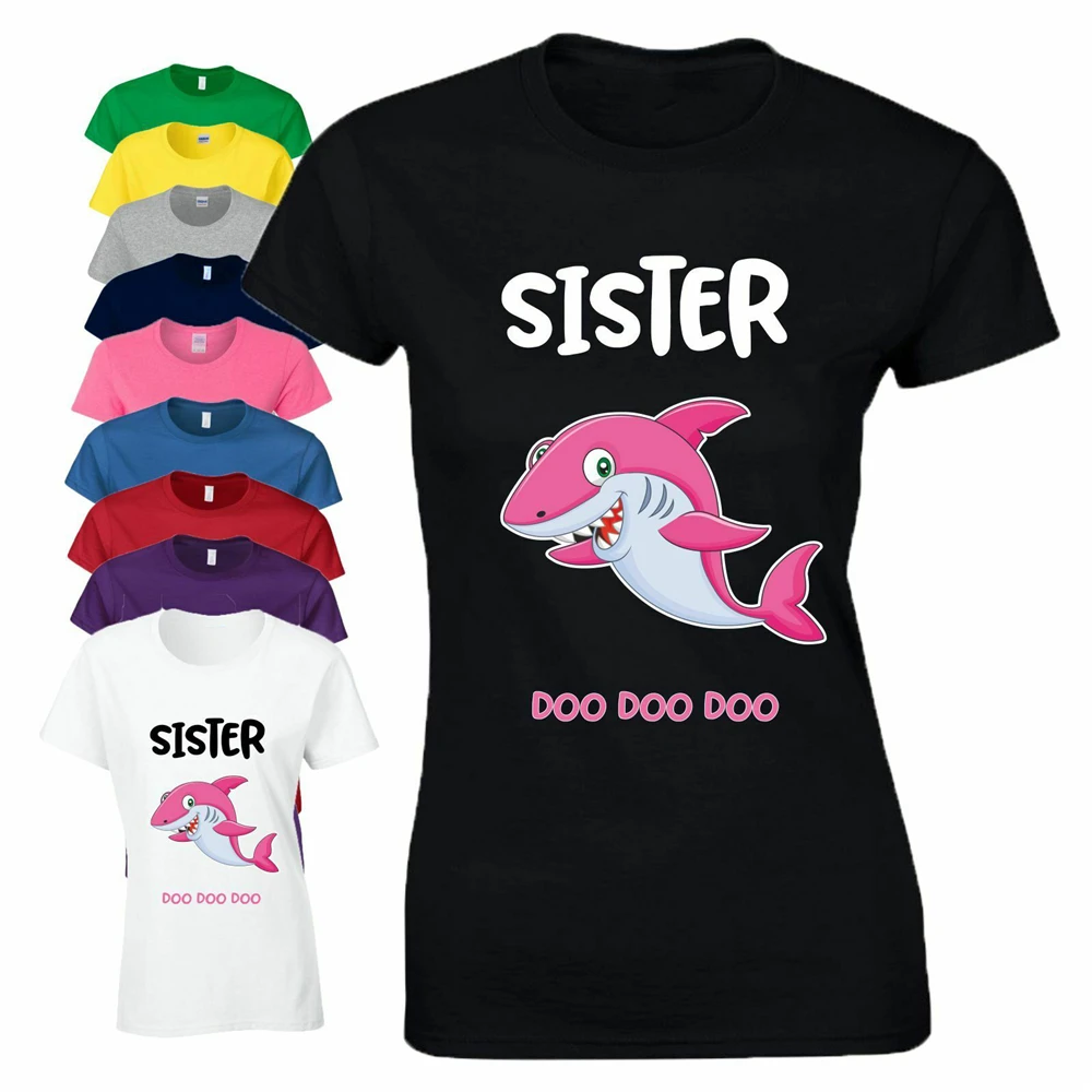 Футболка Sister Shark Youtube вирусная музыка песня Sis Doo женский топ Homme размера плюс