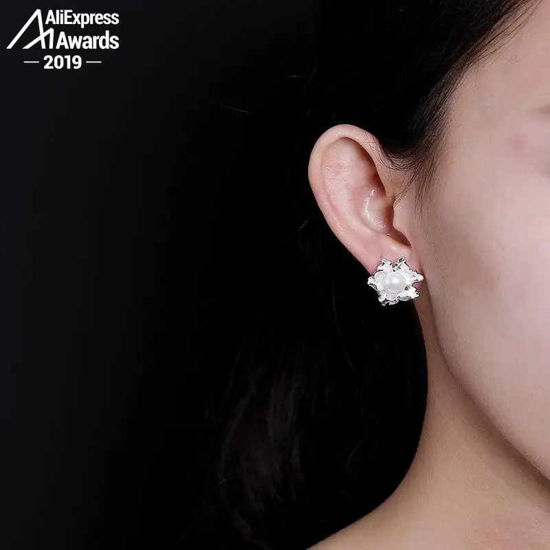 Oh My God WOW супер красивые серьги-гвоздики с пресноводным жемчугом серьги из