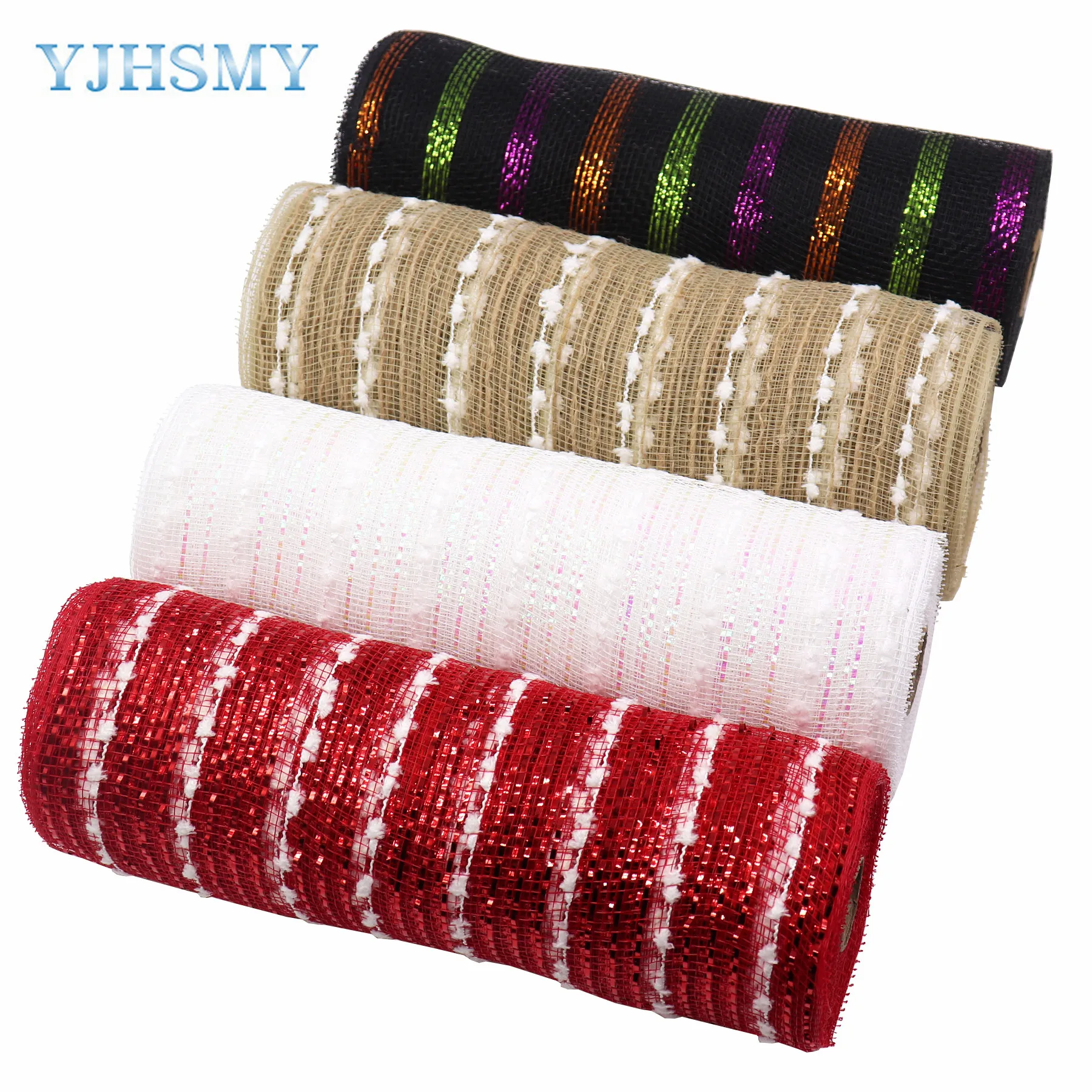 

Christmas Poly Mesh Ribbon Deco Metallic Fall Mesh Metallic Foil White Red Green Mesh Rolls for DIY Christmas Project Wreaths