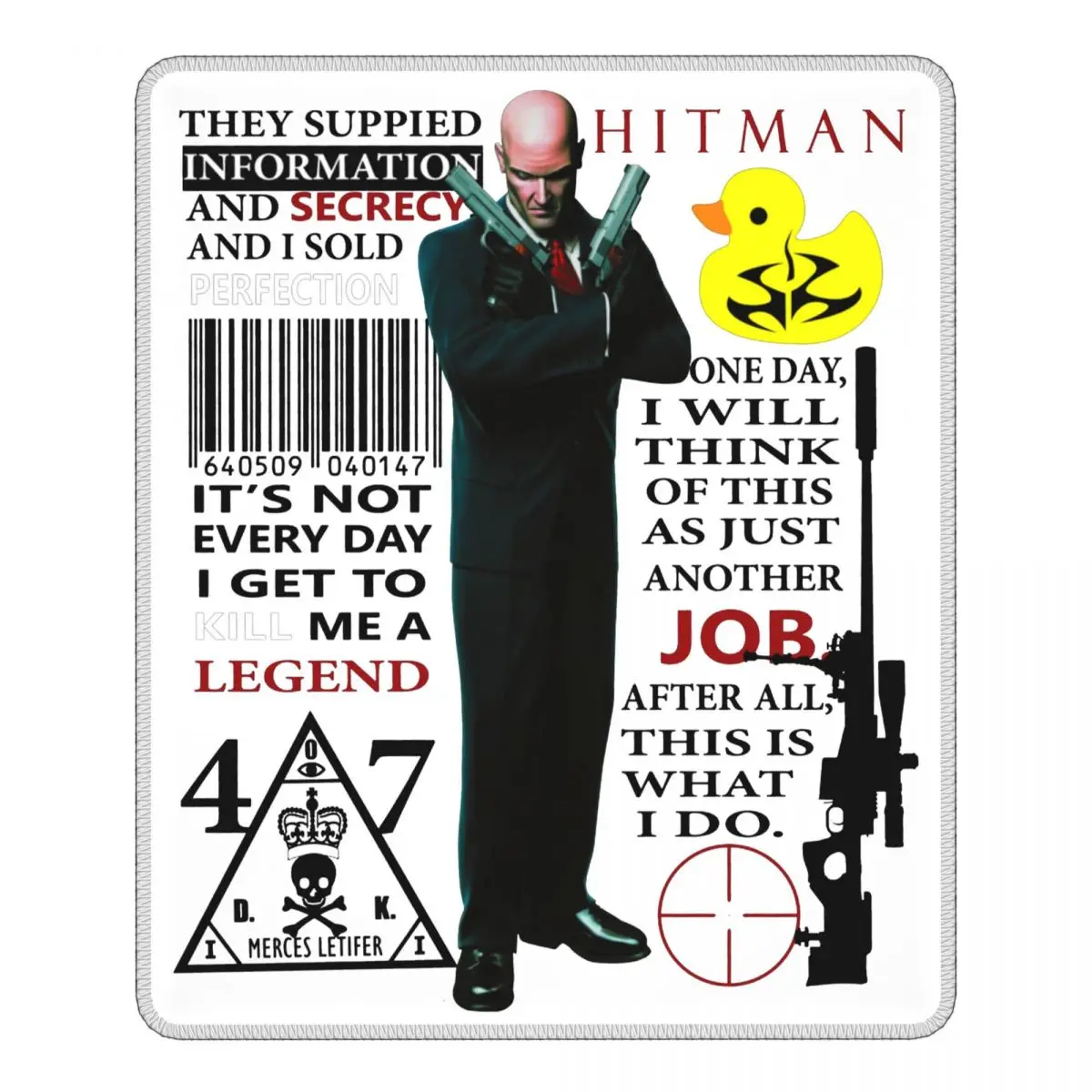 Киллер агент 47 видео игры Новинка Мышь коврик нескользящий колодки резиновая