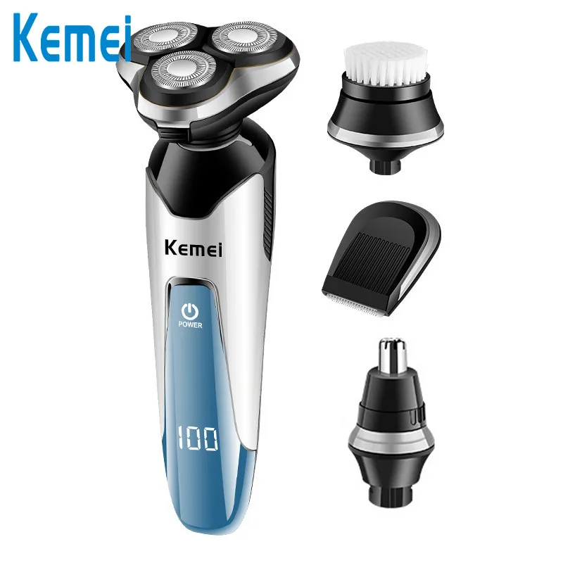Kemei 3D плавающая Тройная бритвенная машина для всего тела моющий триммер