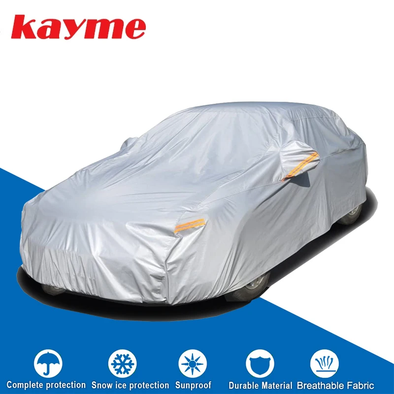 Kayme Add Хлопковый чехол для автомобиля супер Снежный чехол солнцезащитный водонепроницаемый пылезащитный полностью универсальный авто защитный чехол для SUV Sedan - изображение
