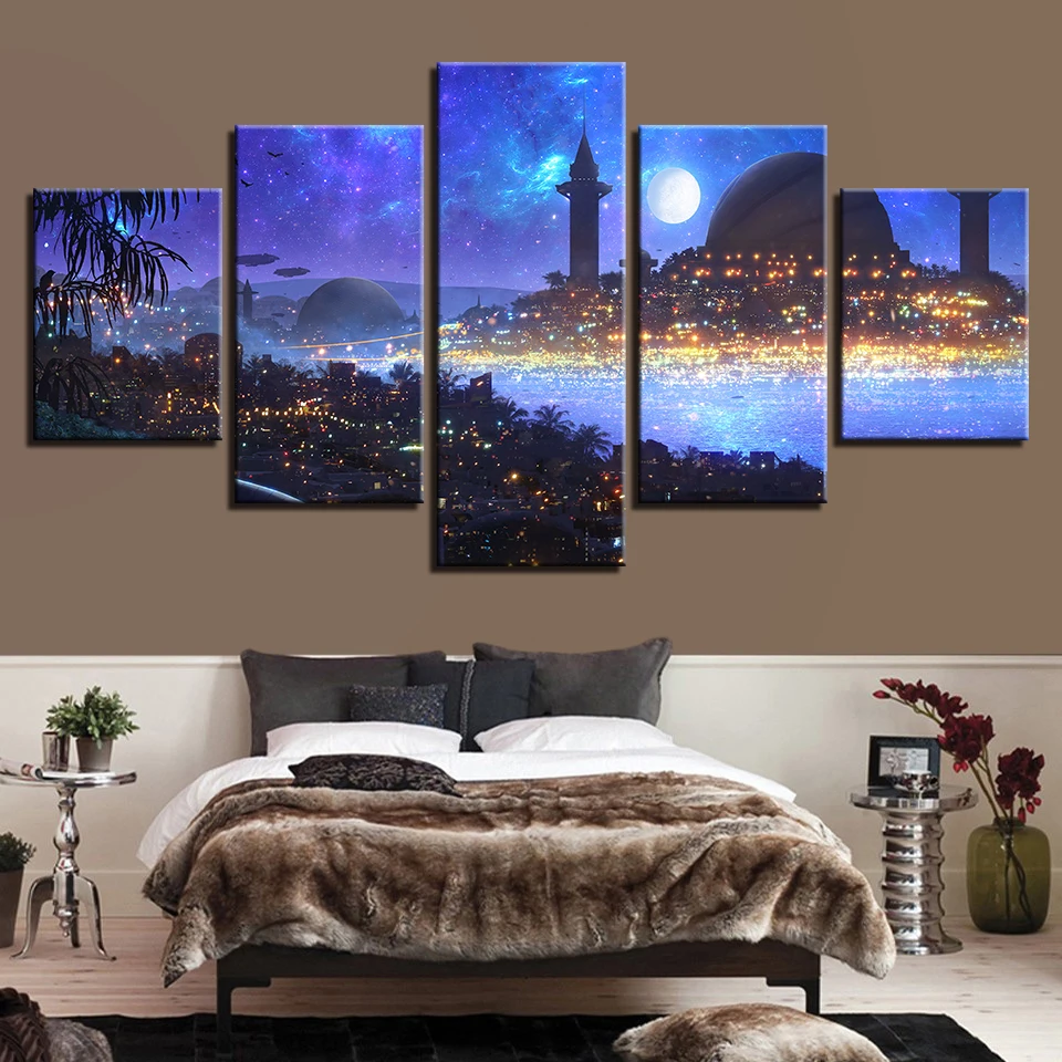 

World Famous Architecture Beauty HD Five Wall Painting Decorative Painting Anime Posters Wall Decor Anime Decor Room Decor