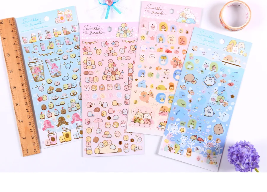Kawaii Сумико гураши пули журнал декоративные этикетки для скраббукинга наклейки на мобильный телефон канцелярские принадлежности DIY стикеры для альбомов