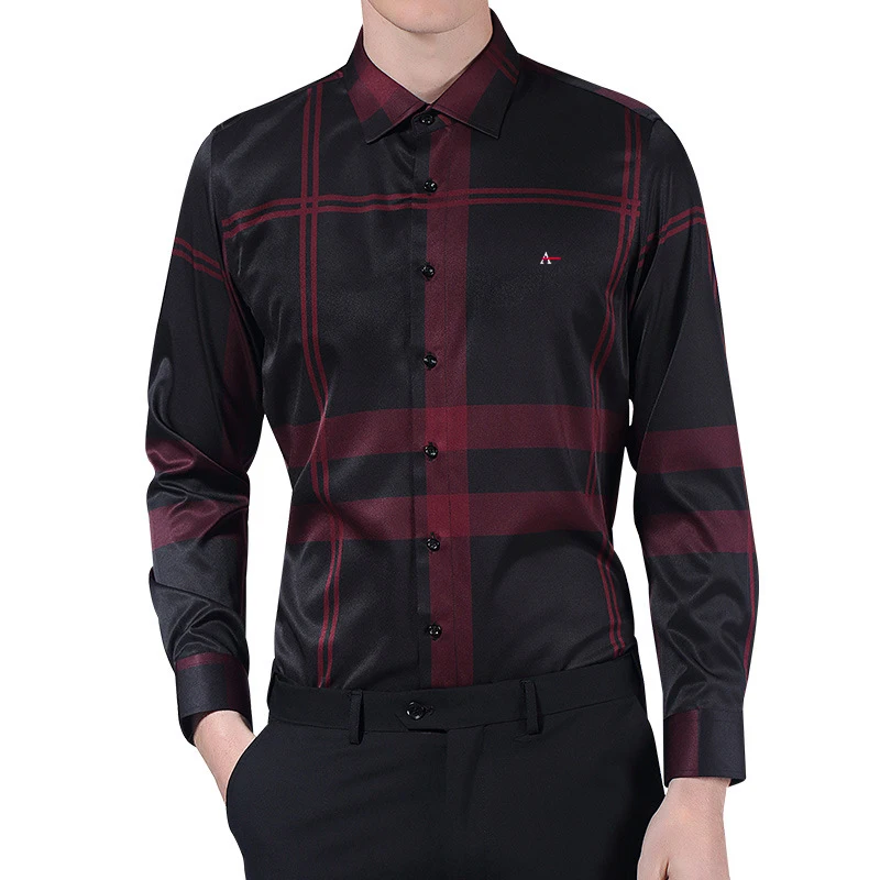 2020 camisa aramis Reserved   Men's Striped Shirts Korea Fashion Work Casual Long Sleeve Slim Fit Dress Shirt Dropshipping