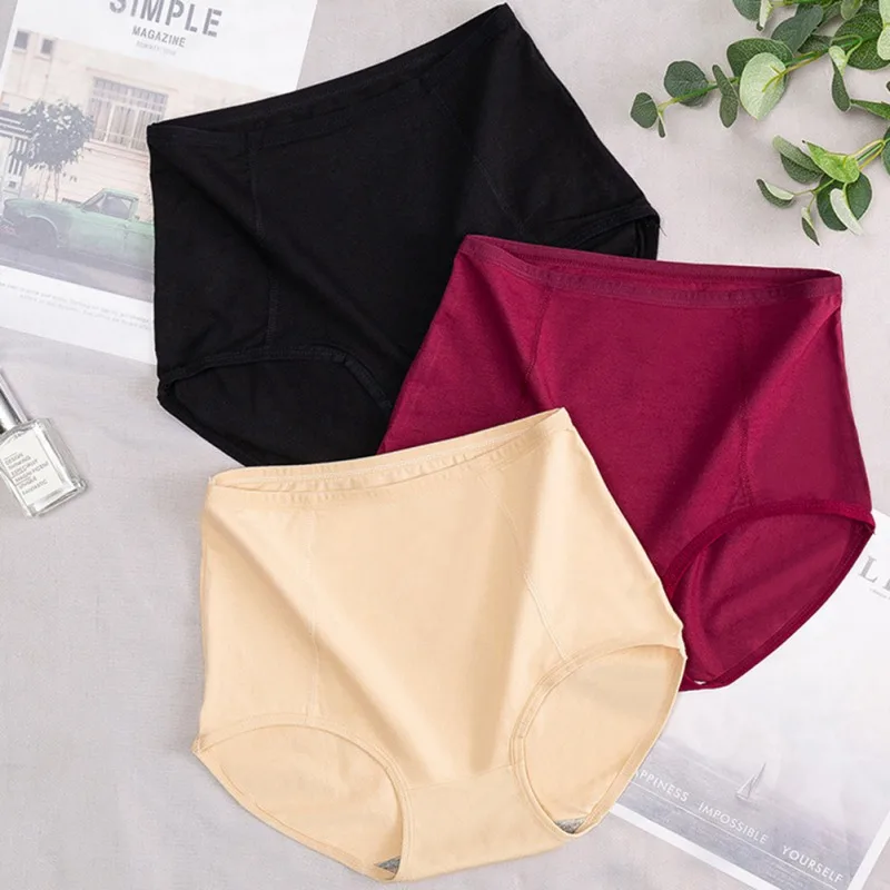 Plus size women panties cotton high waist body shaping briefs female Ultra-thin Comfortable Panties For Women | Женская одежда