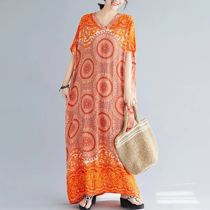 Хлопковое шелковое платье приталенное длинное летнее 2020 4XL 5XL 6XL 7XL 8XL | Женская