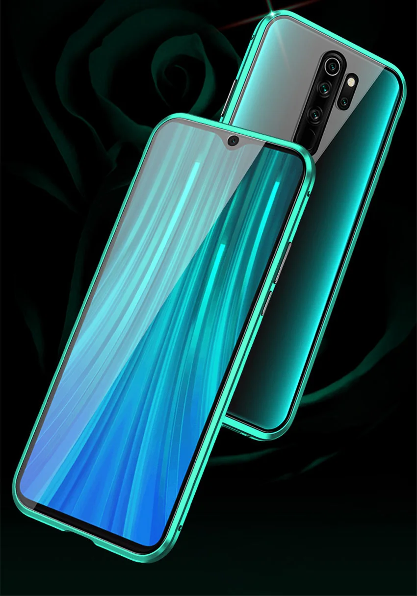Магнитный чехол R-just с полным корпусом для Xiaomi Redmi Note 8, металлический закаленное стекло, задняя крышка для Xiaomi Redmi Note 8 Pro, чехол