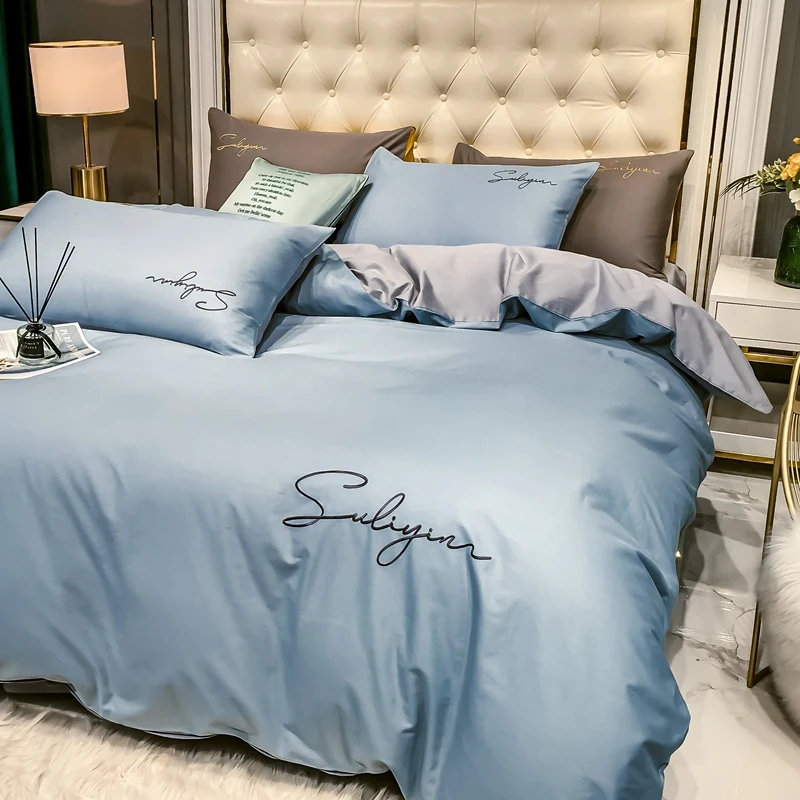 Роскошный комплект постельного белья из хлопка с длинным степлением Египетский