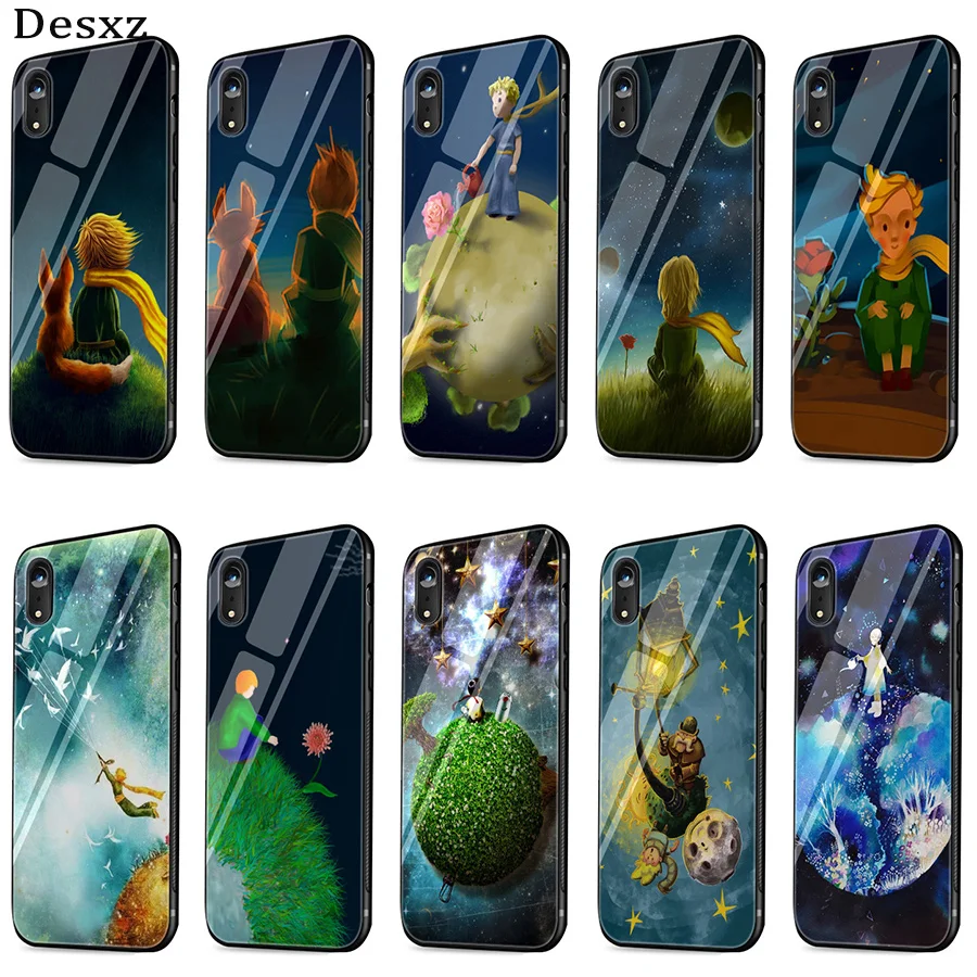 Закаленное стекло чехол Маленький принц противоударный для iPhone X 6 6s 7 8 Plus XS XR Max 5 5S