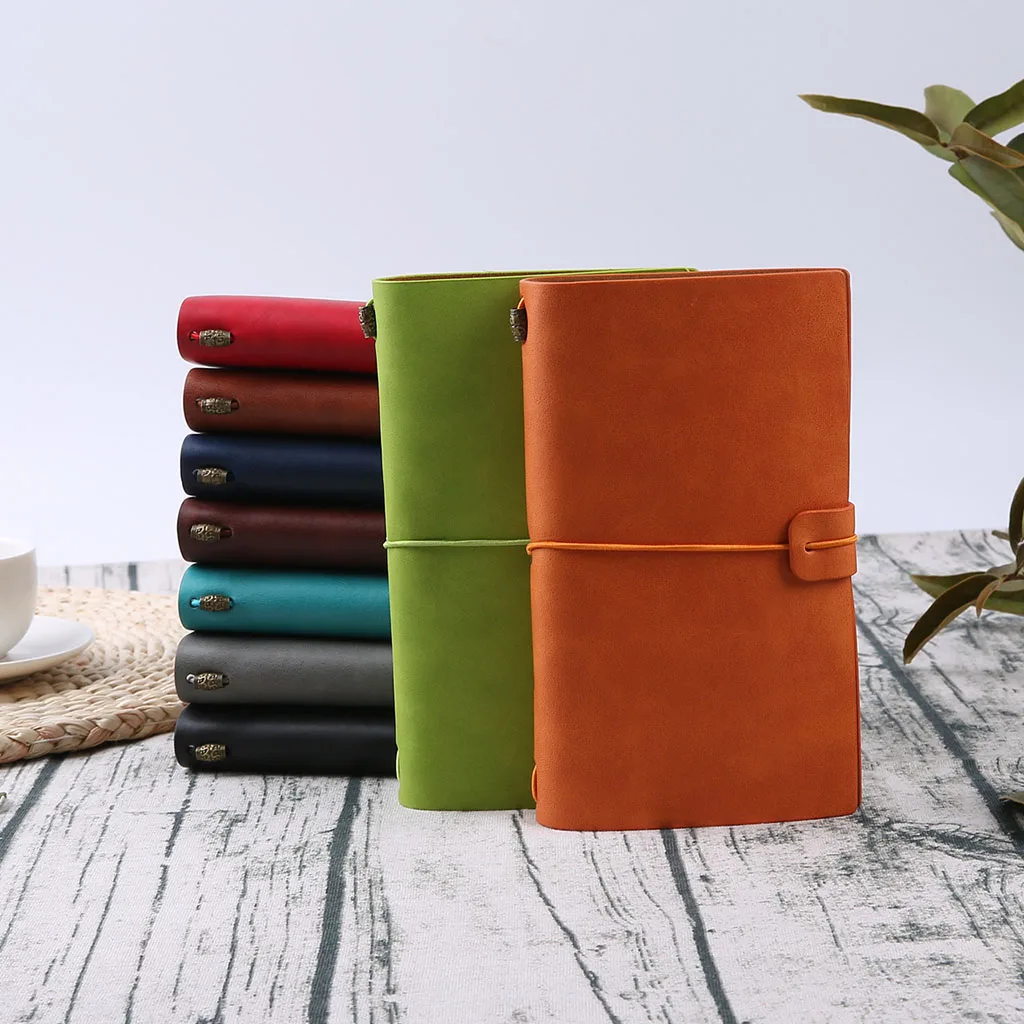 

Travel Elegant Handcrafted Diary Notebook Engraved Leather Journal Message Notebook Handwriting Pocketbook Office Stationery