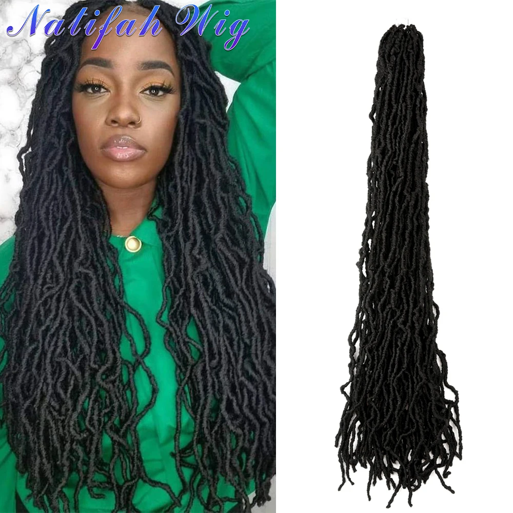 

36 24 18 Inch Crochet Hair Faux Locs Extension Synthetic Hair Soft Goddess Braiding Dreadlocks Hair For Black Women Nu Locs