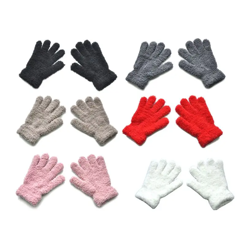 

Winter Warm Kids Gloves Children Stretch Mittens Boys Girls Full Finger Gloves