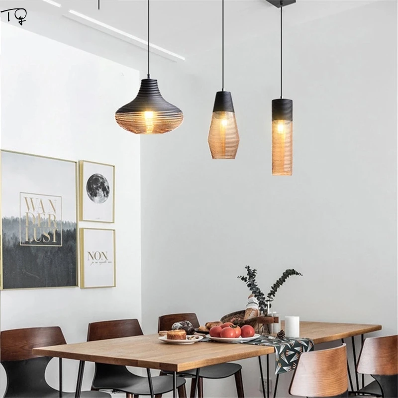 

Nordic Decoration Industrielle Vintage Light Pendant Lamp Glass Led Retro Lights Hanging Lamp Bedroom Restaurant Kitchen Cafe