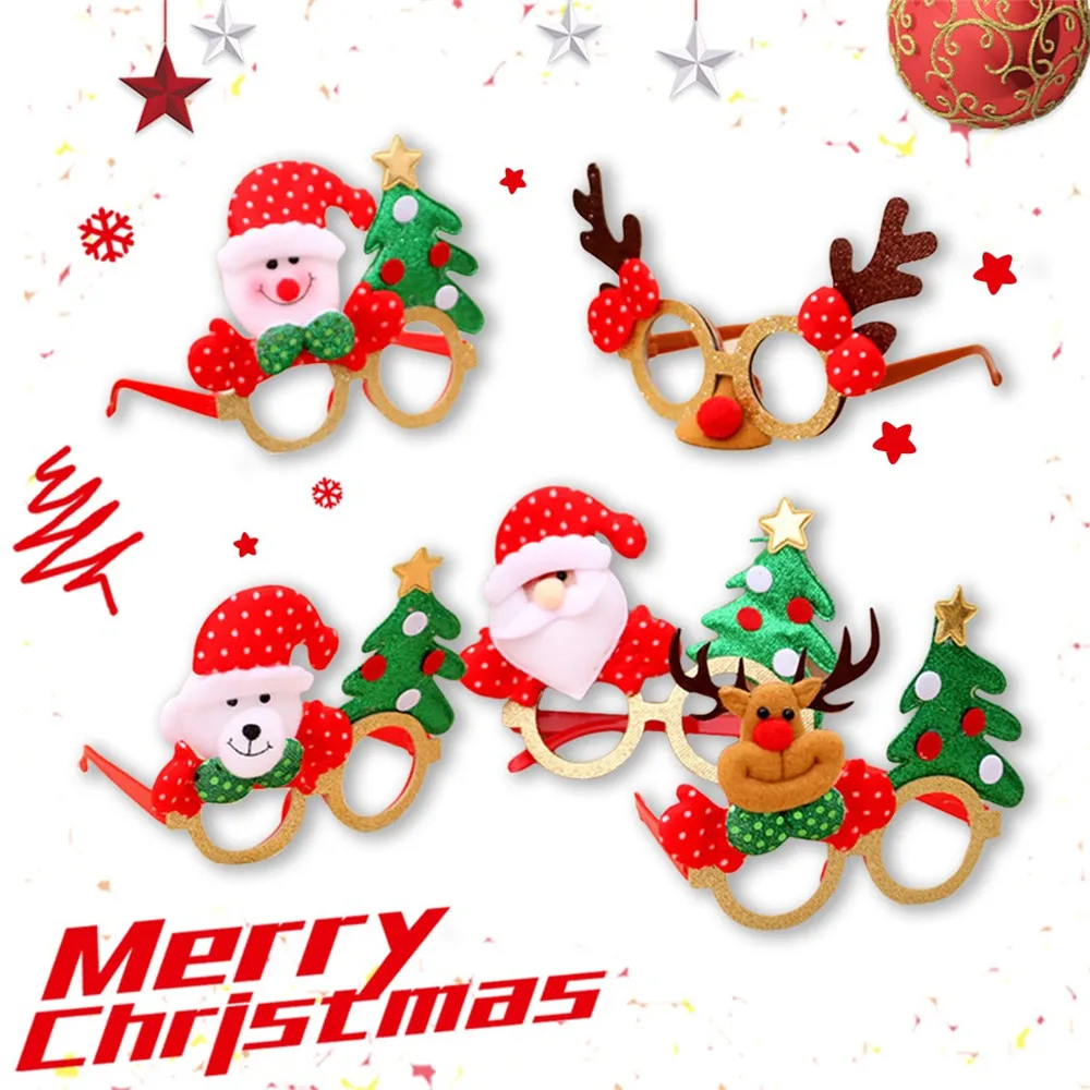 Рождественские украшения Санта Снеговик рога очки фестиваль вечерние игрушки